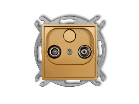 MINI Gniazdo antenowe RTV przelotowe 9dB złoty 29MG9P KARLIK