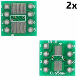 2x Adapter dwustronny PCB SOP8 SSOP8 TSSOP8 65mm na DIP