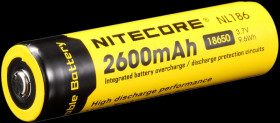 NL1826 Nitecore Li-Ion 18650 cell with PCB, 2600 mAh