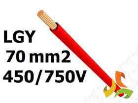 Przewód LGY 70 mm2 czerwony (450/750V) jednożyłowy linka H07V-K (krążki 100m) G-006118 TELEFONIKA