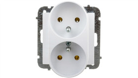 Sentia Gniazdo Podwójne Z/U 16A Ip20 Białe 1443-10