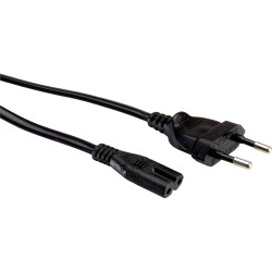 Value 19.99.2092 Mains Cable Black 3m Molded for Notebooks and Appliances