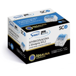 Szybkozłączka z dźwignią Simet SCL2 - 2 tory 4mm 32A/450V - Idealna Szybkozłączka - 40szt.