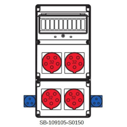 Rozdzielnica 4x5x32A 2x3x16A INA=32A IP54 SB-109105-S0150-54