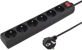 Listwa antyprzepiÄciowa 6 gniazd 1,5m czarna