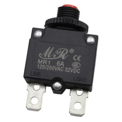 Wyłącznik nadprądowy bimetaliczny MR1, 6A 250Vac, 1 tor