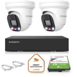 Zestaw monitoringu Easycam z 2 kamerami EC-IP-D5MP40DLT 5MPx z aktywnym odstraszaniem