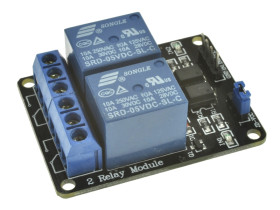 Moduł rozszerzeniowy; przekaźnik; MP-2K-IZO; 5V; 10A; 250V; 110V; przekaźnik SRD-05VDC-SL-C; 2- kanałowy; śrubowy; kołkowe