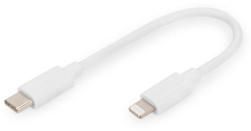 USB connection cable, USB plug type C to lightning plug, 2 m, white, DB-600109-020-W