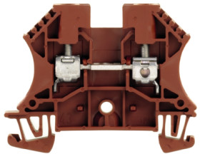 Through terminal block, screw connection, 0.5-6.0 mm², 2 pole, 32 A, 8 kV, brown, 1037810000