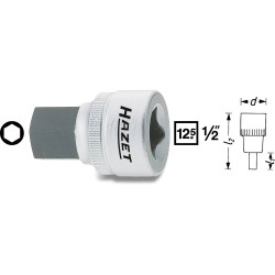 Hazet 985-14 Bit For Hexagon Screws 1/2&quot; Non-Slip Knurled German-made