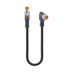 Kabel konfekcjonowany obustronnie złącza M8 męskie proste / żeńskie kątowe 4-pinowe PUR RSMV 4-RKMWV 4-225/1 M