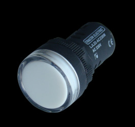Lampka kontrolna LED biała 22mm 230V AC DC