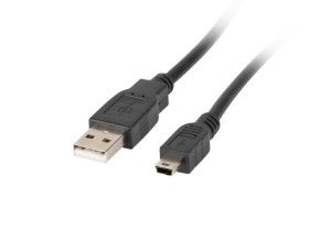 Kabel połączeniowy miniUSB 2.0 /Canon/ Typ USB A/miniUSB B(5pinów), M/M czarny 0,3m CA-USBK-10CC-0003-BK