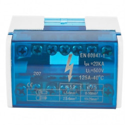 Blok rozdzielczy modułowy Listwa łączeniowa 2x7 125A na szynę DIN TH35 2x (2x 25mm2 + 5x 6mm2) VCX