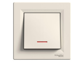 ASFORA Wyłącznik pojedynczy z podświetleniem kremowy z ramką EPH1400123 SCHNEIDER ELECTRIC