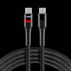 Kabel USB C-C 240W Power Delivery LED 2m – everActive CBB-2PDRS, szybkie ładowanie 5A/48V z RGB
