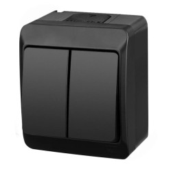 HERMES Łącznik świecznikowy hermetyczny IP44 czarny 0332-09