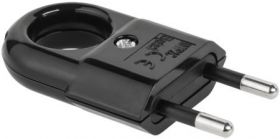 Wtyczka pĹaska z uchwytem czarna WTP2C-2