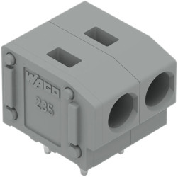 PCB terminal, 2 pole, pitch 5 mm, AWG 20-14, 24 A, push-in, gray, 235-402
