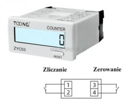 Panelowy licznik impulsów; 100ms; impuls; styk