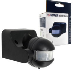 Czujnik PIR 12VDC Czarny NEPOWER ruchu MAX 10A 120W 180 st. HQ NE-PIR109