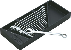 Zestaw kluczy płasko-oczkowych Zestaw kluczy trzpieniowych SAM 8 → 22 mm 12 szt. Stal chromowo-wanadowa