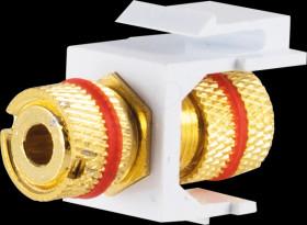 BS08-10063 Keystone audio banana jack &gt; jack, gold plated, red