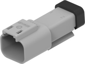 Socket, 2 pole, straight, 1 row, gray, DT04-2P-E003