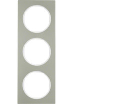 BERKER R.3 Ramka 3 potrójna stal szlachetna/biały 10132214 HAGER