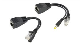 Adapter Poe Do Sieci Lan 2-Częściowy (Gniazdo Dc + Wtyk / Gniazdo Rj45 8P8c)...