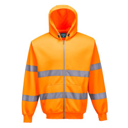 Hoody Zip-Front Hi-Viz Yellow with Refle
