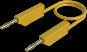 Measuring lead with (4 mm plug, spring-loaded, straight) to (4 mm plug, spring-loaded, straight), 0.5 m, yellow, PVC, 2.5 mm², C