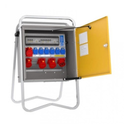 Rozdzielnica budowlana elBOX-S W32-002206 IP44 wtyk CEE 32A-5P gn: 6xGK 230V 16A 2xCEE 16A 2xCEE 32A 2xRCCB 71306210