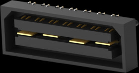 Socket header, 28 pole, pitch 0.8 mm, straight, black, 1-1658043-1