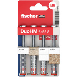Fischer 572913 DuoHM Cavity Plug 6x55mm 4pcs for 9.5-30mm materials