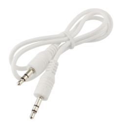 Przewód audio jack 3,5 mm stereo (M-M), 1m – biały