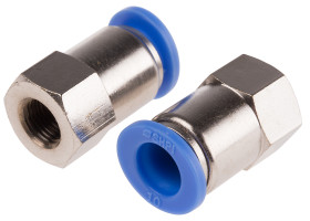 Złączka pneumatyczna R 1/8 żeńskie Wciskane 10 mm RS PRO Adapter gwintowany prosty R 1/8 żeńskie