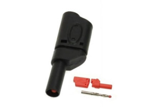 25.502.2 wtyk bananowy bezpieczny / gniazdo bananowe 4mm, 1000V / 32A, czarny