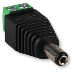 Gniazdo złącze DC 2.1x5.5 mm wtyk męski śrubowy do taśm LED zasilanie CCTV