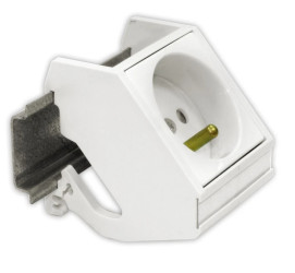 Adapter na szynę DIN do gniazd 22,5x45 2M (45x45) komputerowych i zasilających, FU/FA-2435-DIN-2M