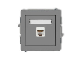 DECO Gniazdo komputerowe RJ45 kat.6 8-stykowy szary mat 27DGK-3 KARLIK