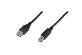 Kabel połączeniowy USB 2.0 Typ USB A/USB B, M/M czarny 3m AK-300102-030-S