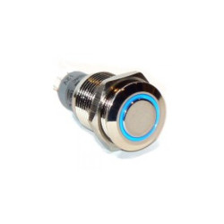 Przycisk LAS2GQF-11-E-B-12VDC-N metal./16mm/oring blue U303B przycisk