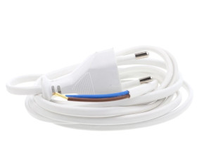 Przewód przyłączeniowy z wtyczką płaską WJ-11 b/u 1,9m H03VVH2-F 2x0,75 biały