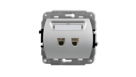 Trend Gniazda Telefoniczne Podwójne 2Xrj11, 4-Stykowy Srebrny Metalik 7Gt-2