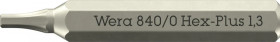 Bity Hex-Plus 840/0 Micro do śrub z gniazdem sześciokątnym, 1.3 x 30 mm, WERA 05058109001