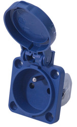 Złącze przemysłowe - zasilające 16A Gniazdo 230 V 2P + E RS PRO Niebieski IP54
