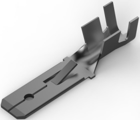 Uninsulated flat plug sleeve, 6.35 x 0.81 mm, 4.0 to 5.2 mm², AWG 11 to 10, brass, tin-plated, 280080-2