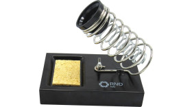 Soldering iron holder with sponge rest